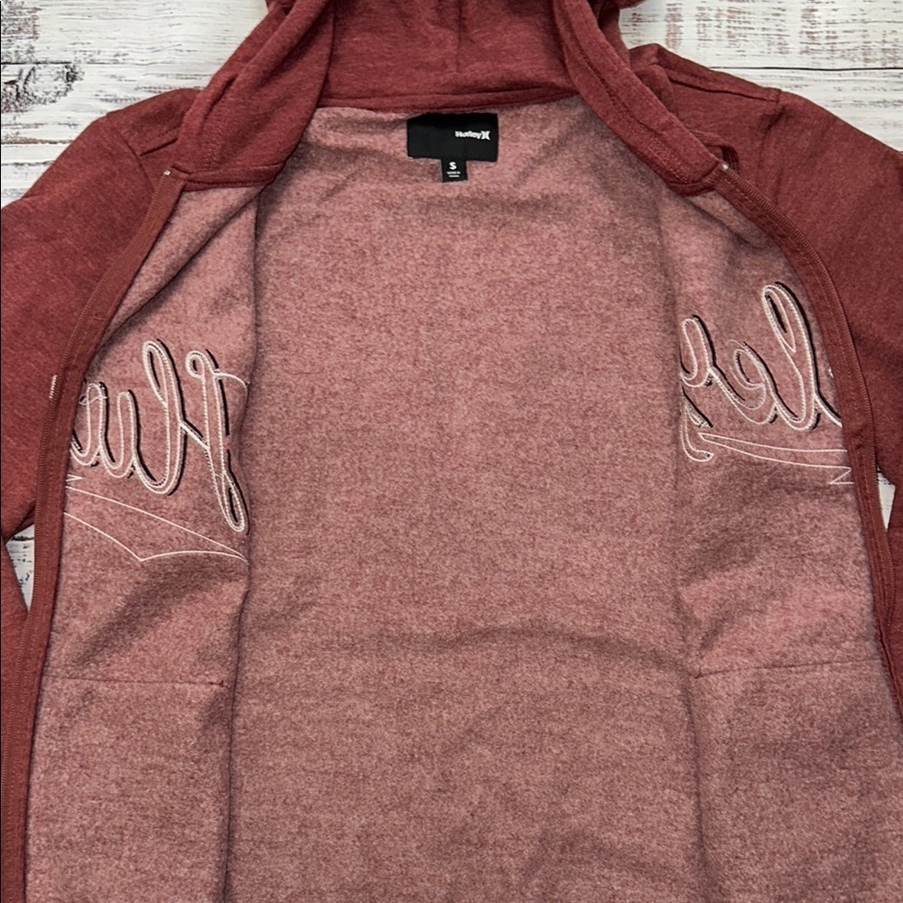 Hurley Red Zip Up Hoodie Sz. S - Picture 7 of 8